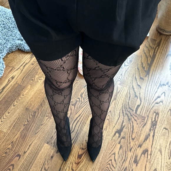 Black Designer Tights - Picture 3 of 3